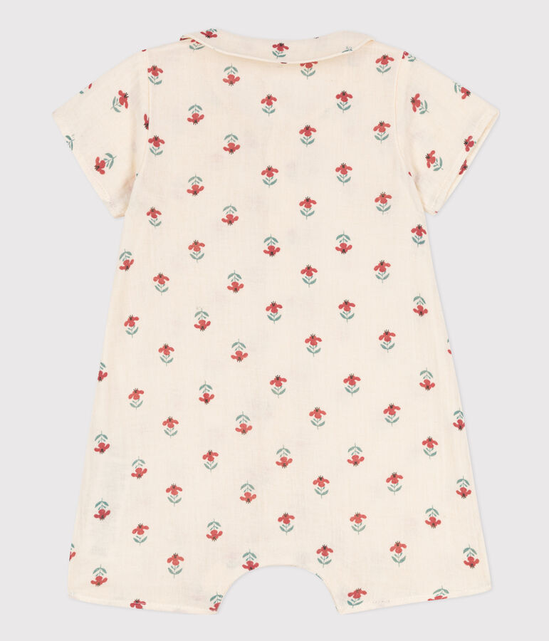 Tutina beb&egrave; in garza di cotone stampato bianco AVALANCHE/ MULTICO