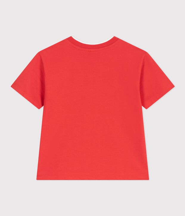 T-shirt a maniche corte in cotone bambina rosso