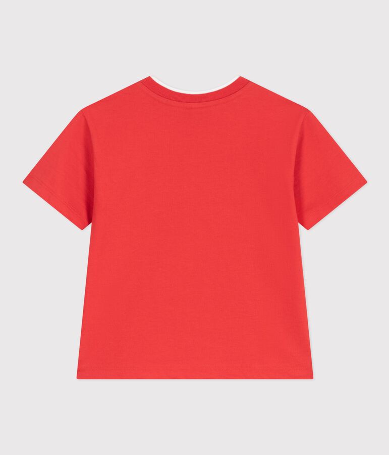 T-shirt a maniche corte in cotone bambina rosso