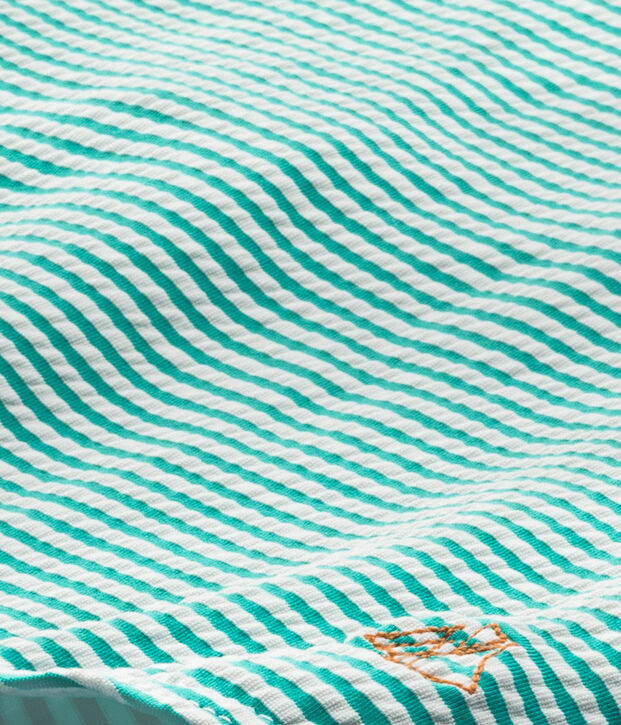 Costume da bagno intero bambina verde/bianco