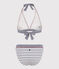 Costume due pezzi a righe donna bianco MARSHMALLOW/blu MEDIEVAL