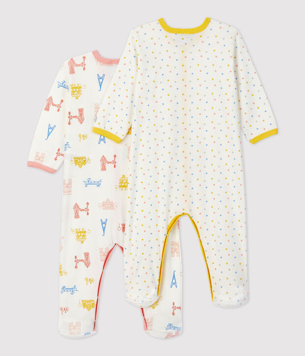 Confezione da 2 tutine pigiama Parigi e stelle in cotone multicolore