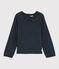 T-shirt con scollo bambina blu SMOKING/bianco MULTICO