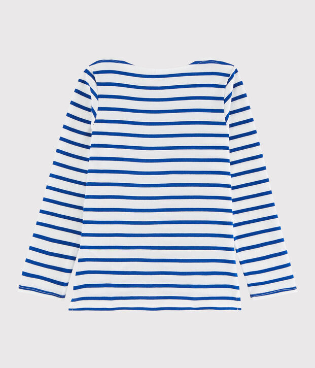 T-shirt marinara bambina e bambino bianco/blu