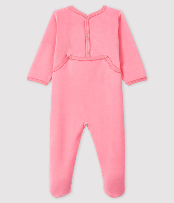 Tutina rosa bebè femmina in ciniglia rosa GRETEL