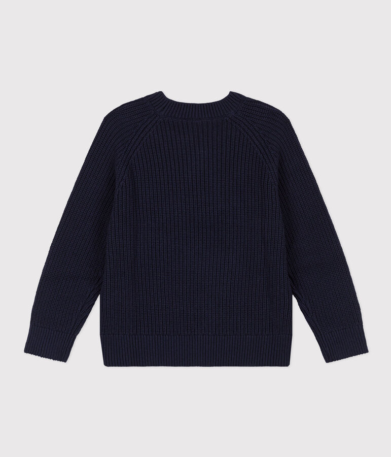 Pullover in lana e cotone bambino blu SMOKING