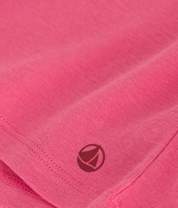 T-shirt a maniche corte in cotone tinta unita bambina rosa