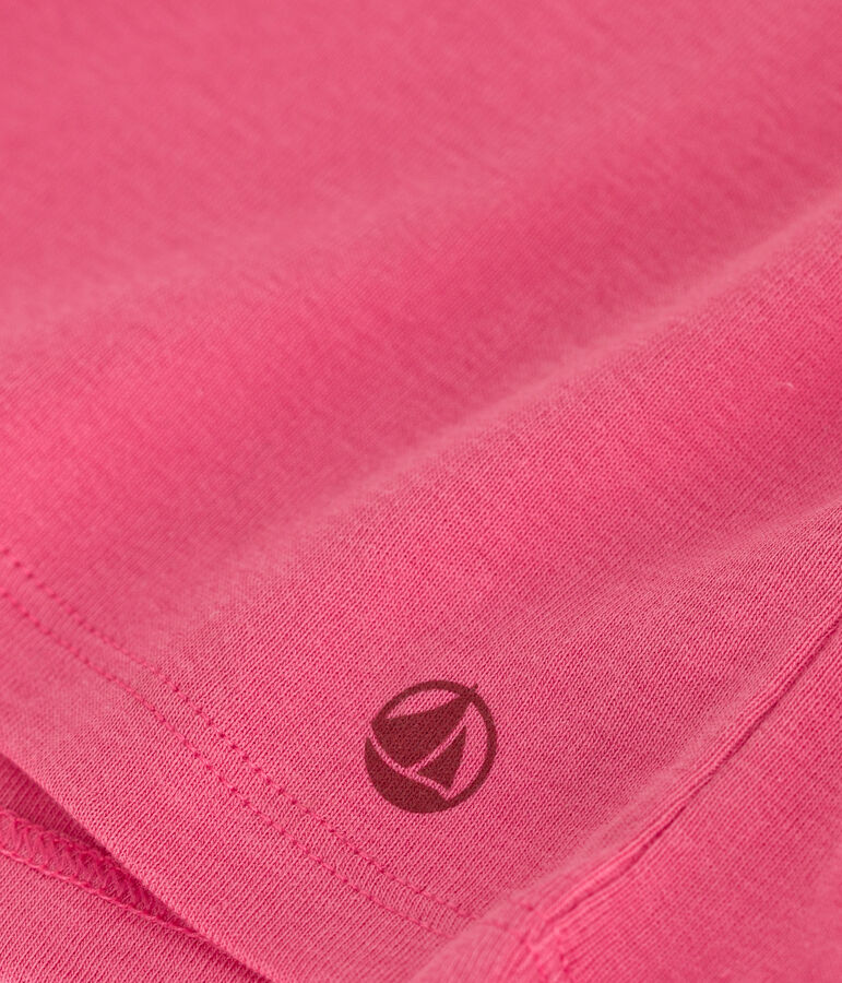 T-shirt a maniche corte in cotone tinta unita bambina rosa