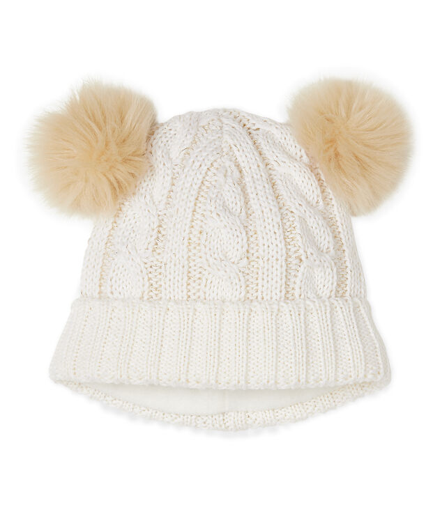 Cappellino bambina bianco/giallo
