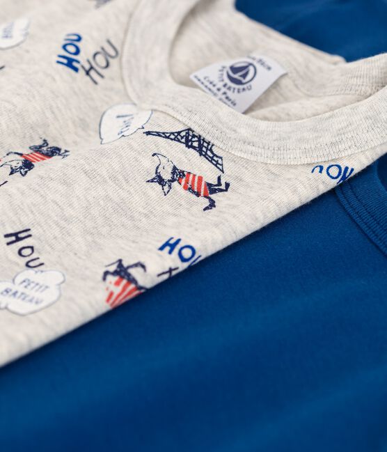 Cofezione da 2 t-shirt bambino a maniche corte fantasia Parigi in cotone biologico variante 1