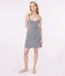 Camicia da notte corta in cotone rigato donna blu SMOKING/bianco MARSHMALLOW