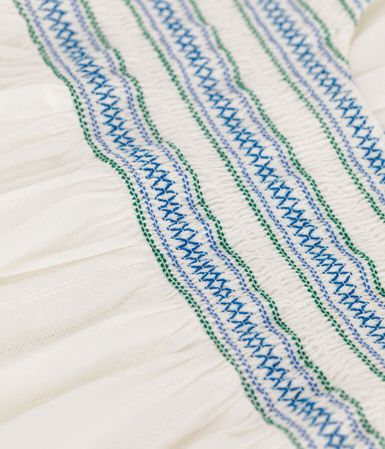 Abito a maniche corte in cotone bambina bianco