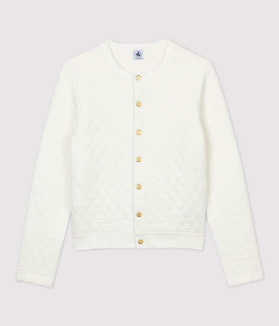 Cardigan in tubique trapuntato Donna bianco MARSHMALLOW