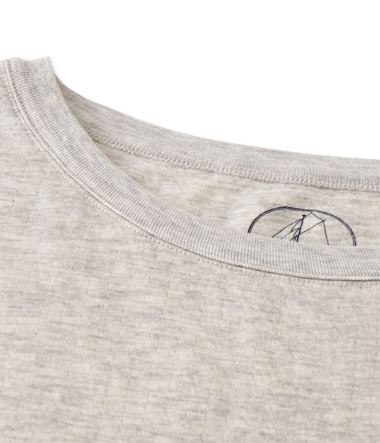 Maxi t-shirt donna in tubique extra-fine chin&eacute; grigio BELUGA CHINE