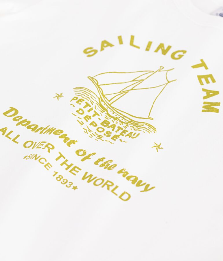 T-shirt a maniche corte in cotone bambina bianco MARSHMALLOW