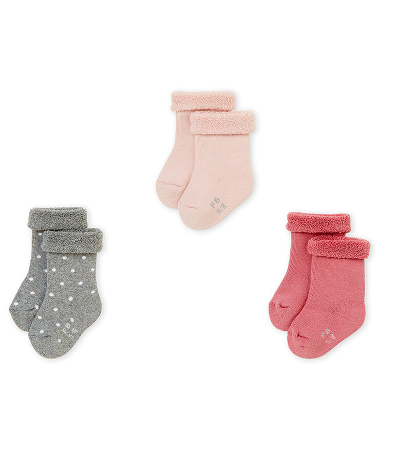 Lotto di tre paia di calzine beb&eacute; unisex multicolore