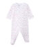 Tutina bebè bambina in tubique rigata bianco ECUME/rosa ROSE/ OR