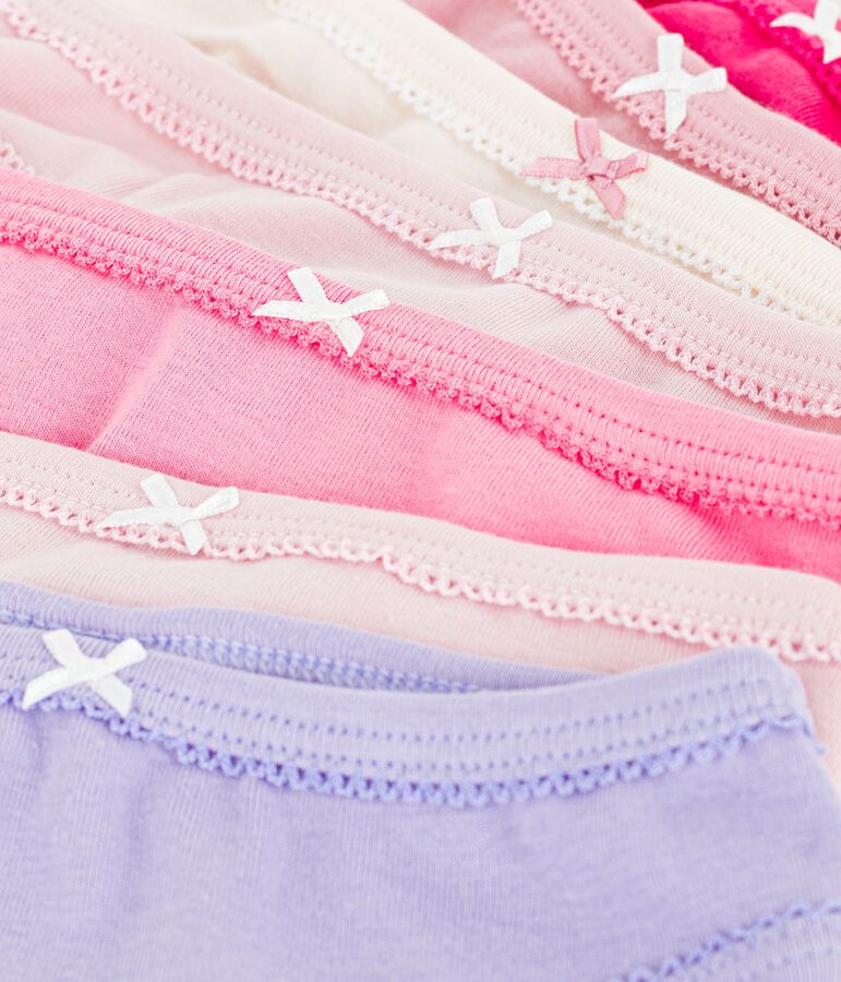 Set di slip in cotone a tinta unita bambina multicolore