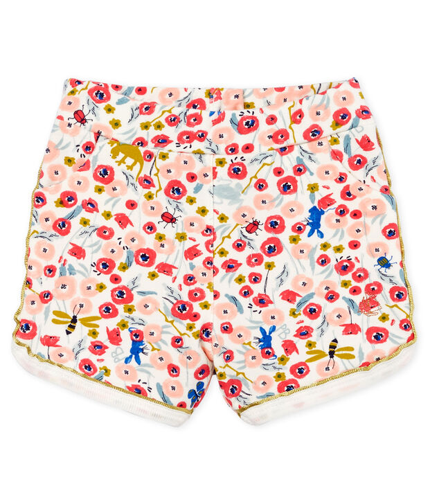 Short beb&egrave; femmina fantasia bianco/multicolore