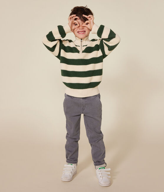 Maglione dolcevita con mezza cerniera in cotone bambino verde PALMERAIE/ AVALANCHE