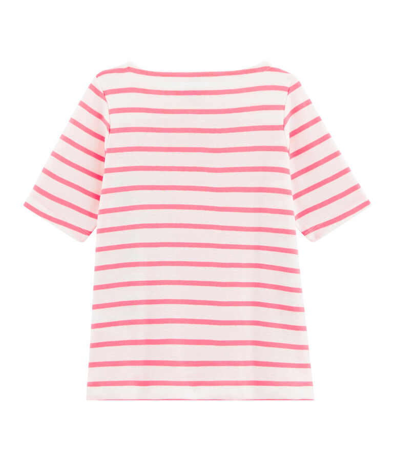 T-shirt bambina bianco/rosa