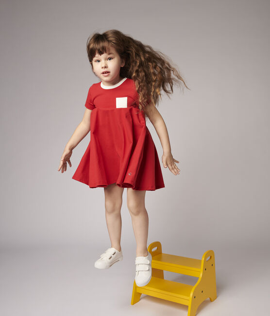 Abito a maniche corte in jersey bambina rosso TERKUIT