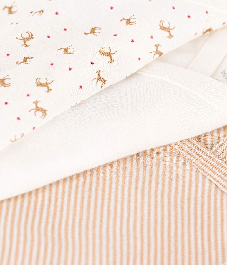 CONFEZIONE DA 3 BODY A MANICHE LUNGHE IN COTONE PER NEONATI variante 2