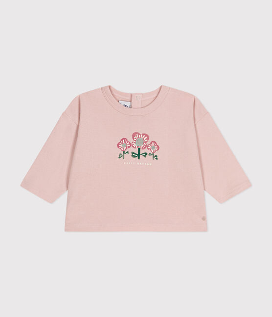 T-shirt bebè a maniche lunghe in cotone rosa SALINE
