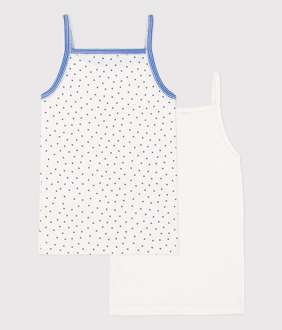 Confezione da 2 canottiere con spalline in cotone bambina variante 1