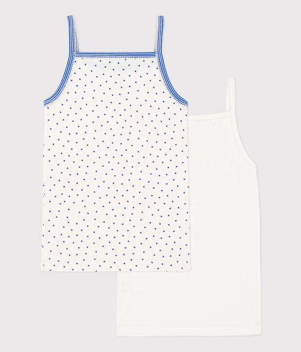 Confezione da 2 canottiere con spalline in cotone bambina multicolore