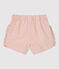 Shorts bebè in seersucker biologico a righe  rosa PAPAYE/ MARSHMALLOW