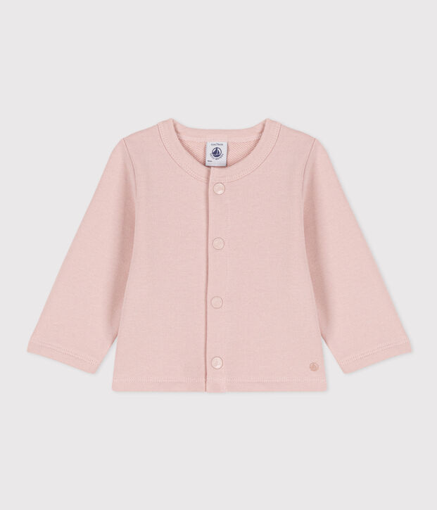 Cardigan in tessuto felpato per beb&egrave; rosa