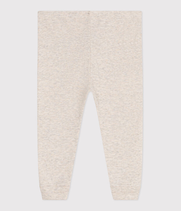 Leggings in cotone tinta unita neonato beige