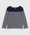 Marini&egrave;re a maniche lunghe in cotone donna blu/bianco