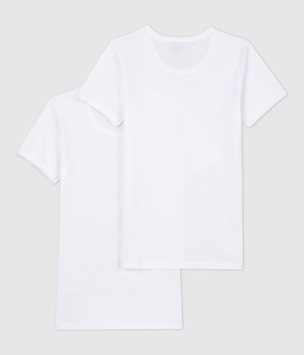 Confezione da 2 t-shirt corte bianche ragazza multicolore