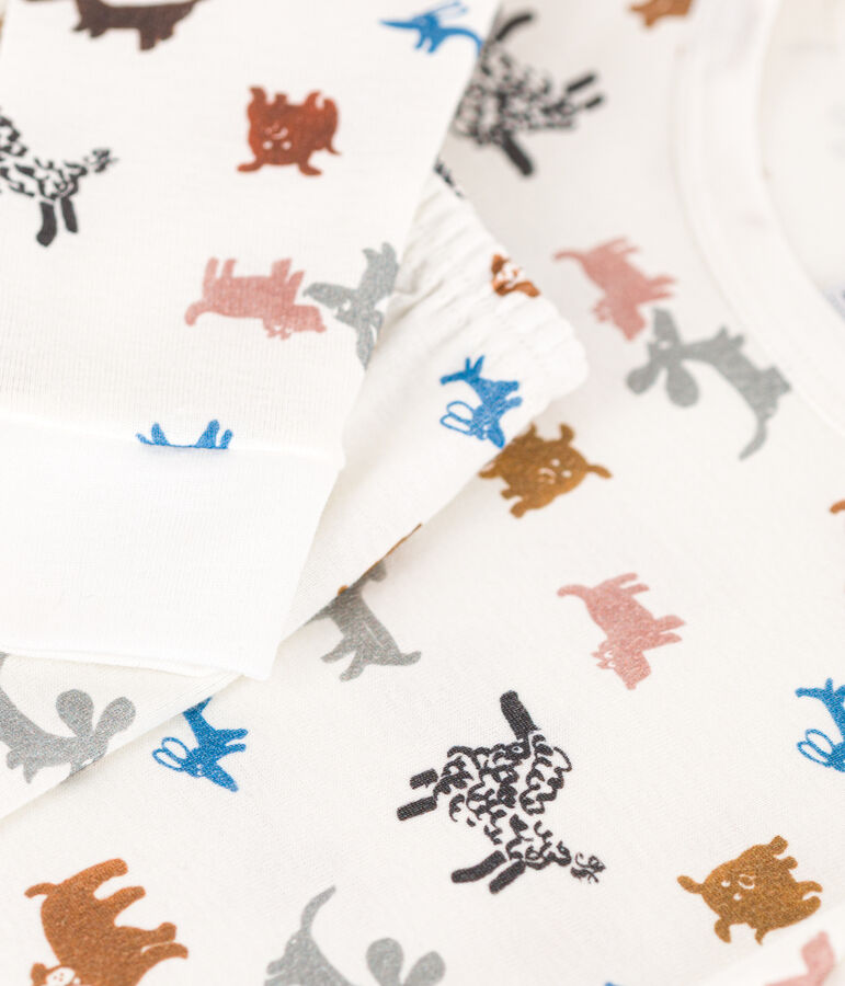 Pigiama bambino unisex in cotone aderente bianco/multicolore