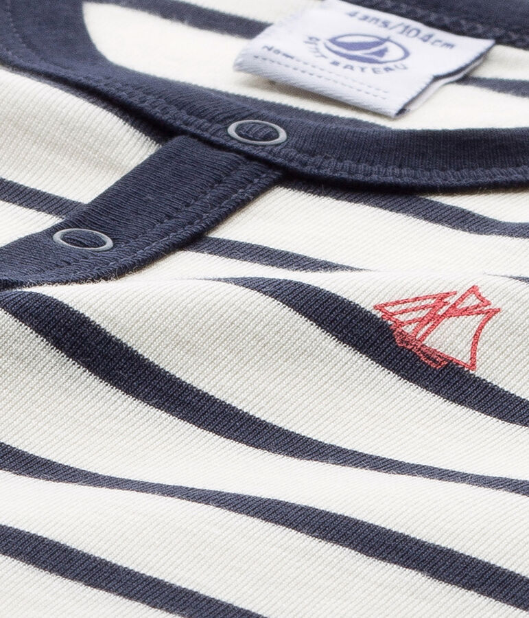 Pyjacourt gar&ccedil;on ray&eacute; beige COQUILLE/blu SMOKING