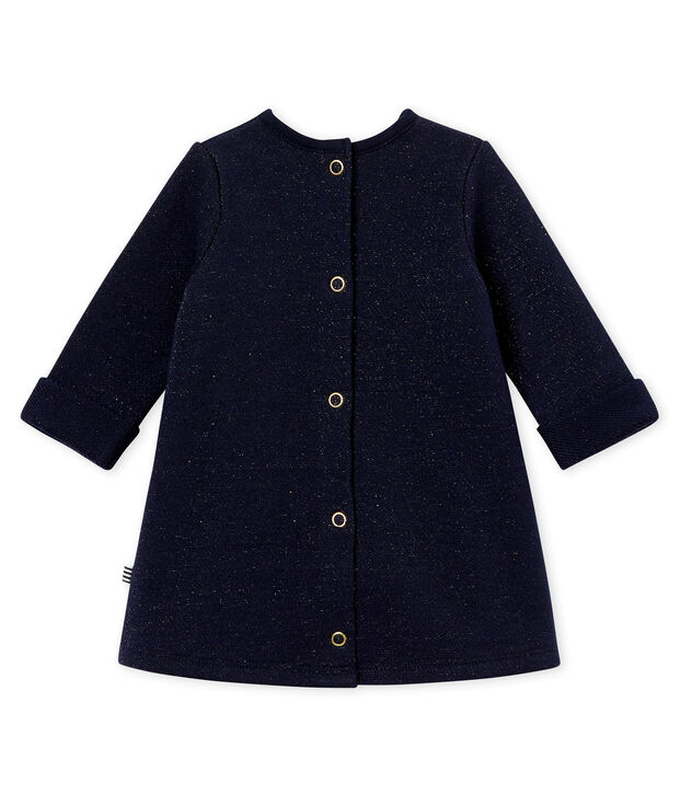 Abito in molleton per beb&eacute; femmina blu/giallo