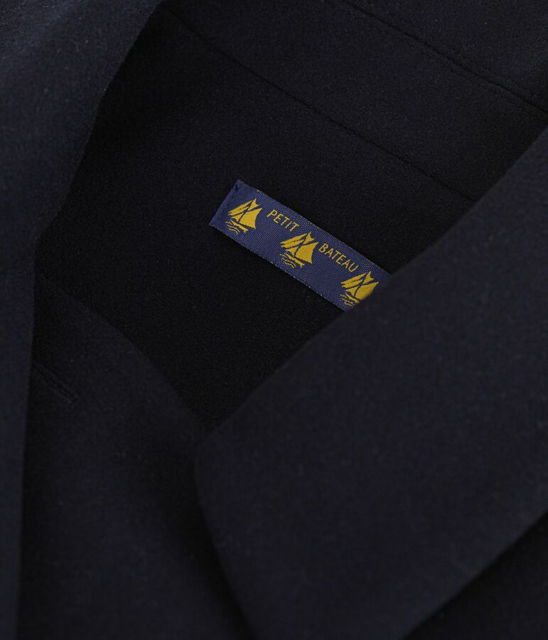 Caban donna in panno di lana blu