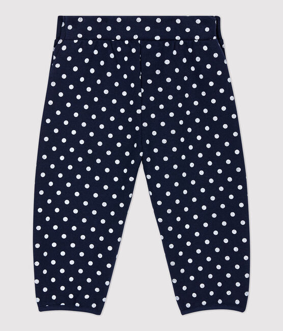 Pantaloni in molleton bebè. blu SMOKING/bianco MARSHMALLOW