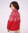 Pullover in misto lana e cotone jaquard bambino rosso/multicolore