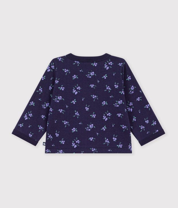 Cardigan in cotone con stampa a fiori neonata blu/multicolore