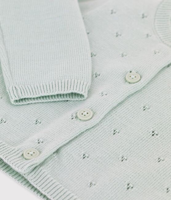 Cardigan bebè in raffinato tricot verde HERBIER
