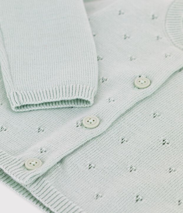 Cardigan beb&egrave; in raffinato tricot verde