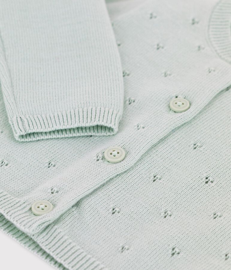 Cardigan beb&egrave; in raffinato tricot verde HERBIER