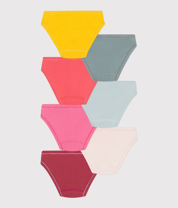 Confezione da 7 slip bambino in cotone tinta unita multicolore