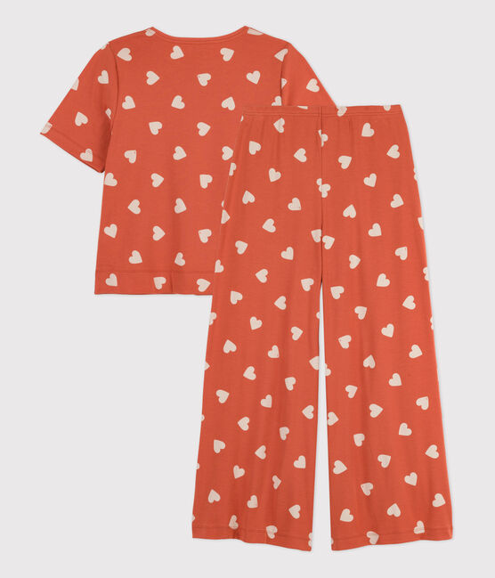 Pigiama cuore donna in cotone  BRANDY/ AVALANCHE