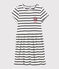 Abito a maniche corte in cotone bio bambina bianco MARSHMALLOW/blu SMOKING