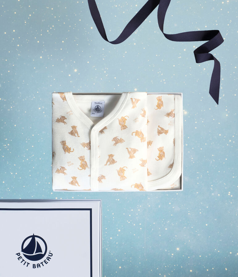 Set regalo in cotone con leopardi stampati neonato multicolore