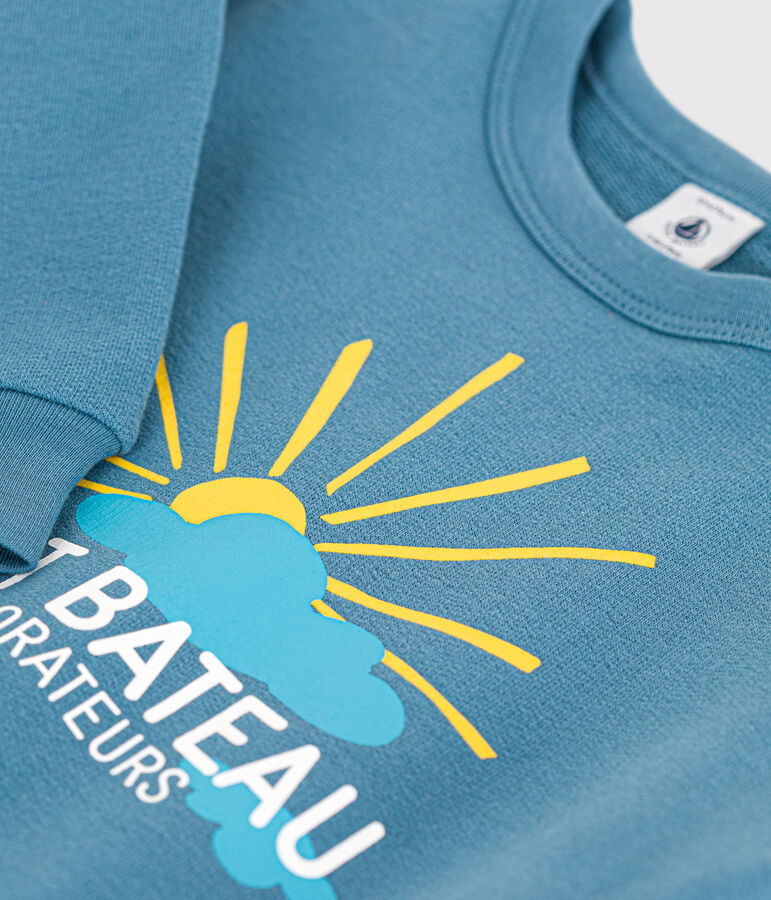 Felpa per beb&egrave; in tessuto felpato leggero blu LAVIS